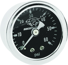 Load image into Gallery viewer, Bikers Choice Black Face Liquid Filled Oil Pressure Gauge 0-60 Psi 1/8 NPT