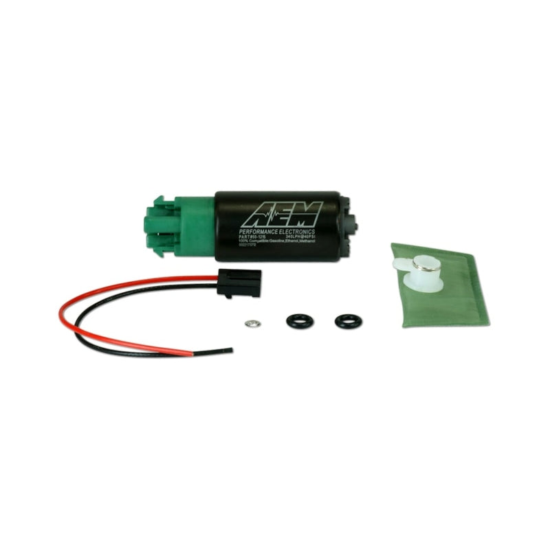 AEM 340LPH 65mm Fuel Pump Kit w/ Mounting Hooks - Ethanol Compatible — Photo - out of package