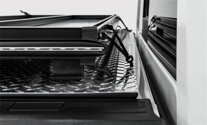 Access LOMAX Folding Hard Cover 17+ Ford Super Duty F-250/F-350/F-450 6ft 8in Box Black Urethane — Photo - Mounted