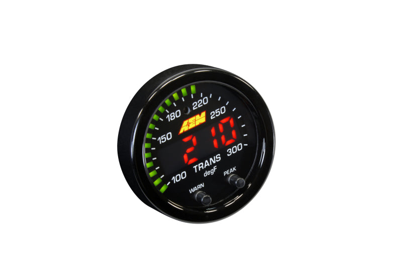 AEM X-Series Temperature 100-300F Gauge Kit (ONLY Black Bezel and Water Temp. Faceplate) — Photo - out of package