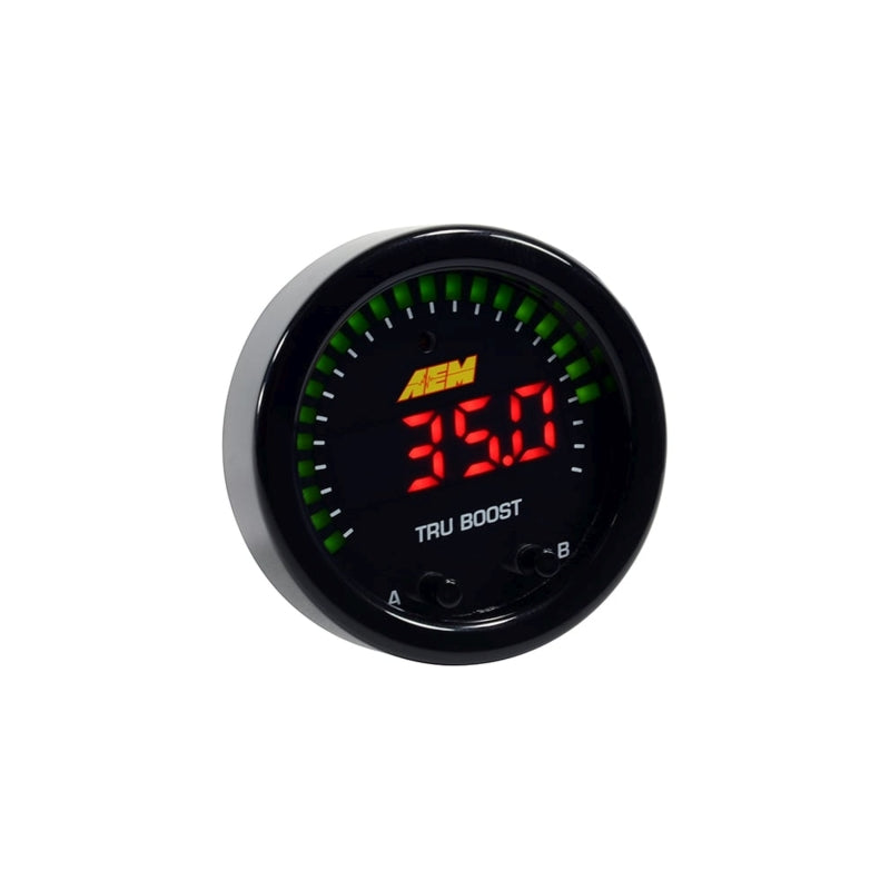 AEM X-Series Tru-Boost Controller Gauge w/ Boost Control Solenoid 80PSIg Internal MAP Sensor — Photo - out of package