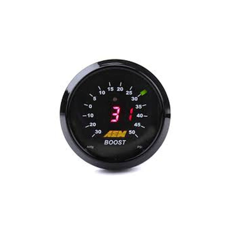 AEM 52mm Boost Digital Gauge -30-50psi — Photo - Close Up