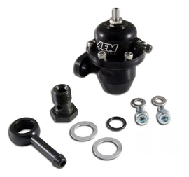 AEM 86-93 Acura / 95-98 TL / 88-91 Civic/CRX / 92-01 Prelude Black Adjustable Fuel Pressure Regulato — Photo - Primary