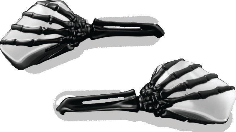 Kuryakyn Skeleton Hand Mirrors Black/Chrome