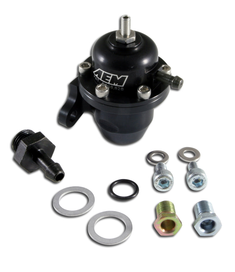 AEM 98-99 Acura CL / 00-05 S2000 / 98-02 Accord / 96-00 Civic Black Adjustable Fuel Pressure Regulat — Photo - Primary