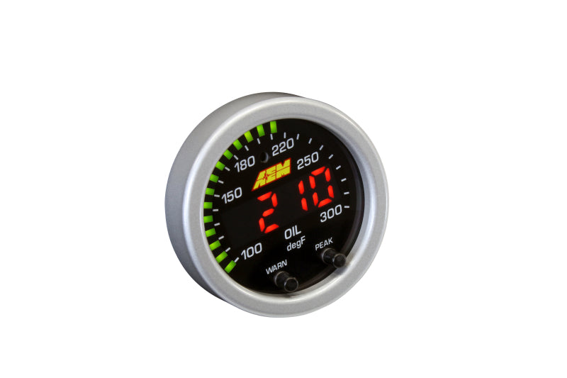 AEM X-Series Temperature 100-300F Gauge Kit (ONLY Black Bezel and Water Temp. Faceplate) — Photo - out of package