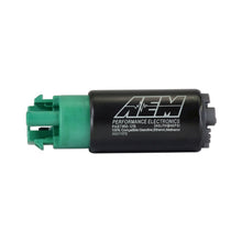 Load image into Gallery viewer, AEM 340LPH 65mm Fuel Pump Kit w/ Mounting Hooks - Ethanol Compatible — Photo - out of package