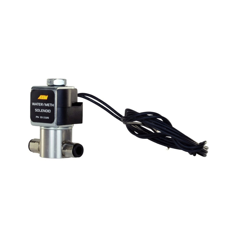 AEM Water/Methanol Injection System - High-Flow Low-Current WMI Solenoid - 200PSI 1/8in-27NPT In/Out — Photo - out of package