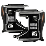 Spyder Signature 20-22 Ford F250/F350 (Halogen) Proj. Headlights - Black (PRO-YD-FS20HALSI-SEQ-BK)