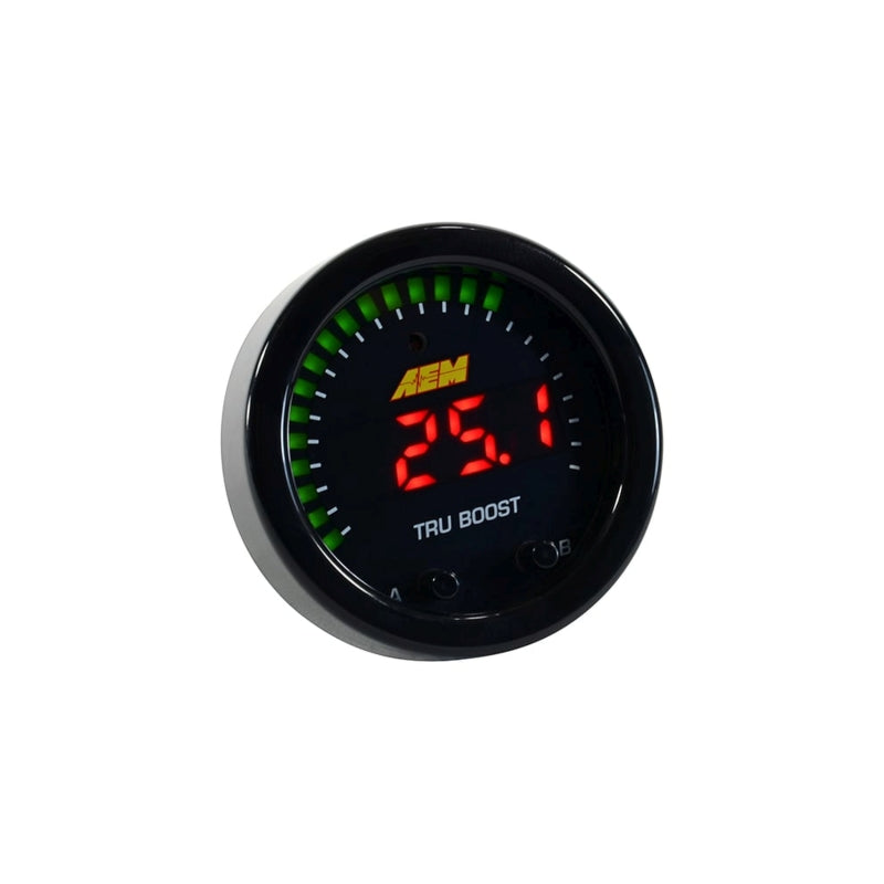 AEM X-Series Tru-Boost Controller Gauge w/ Boost Control Solenoid 80PSIg Internal MAP Sensor — Photo - out of package