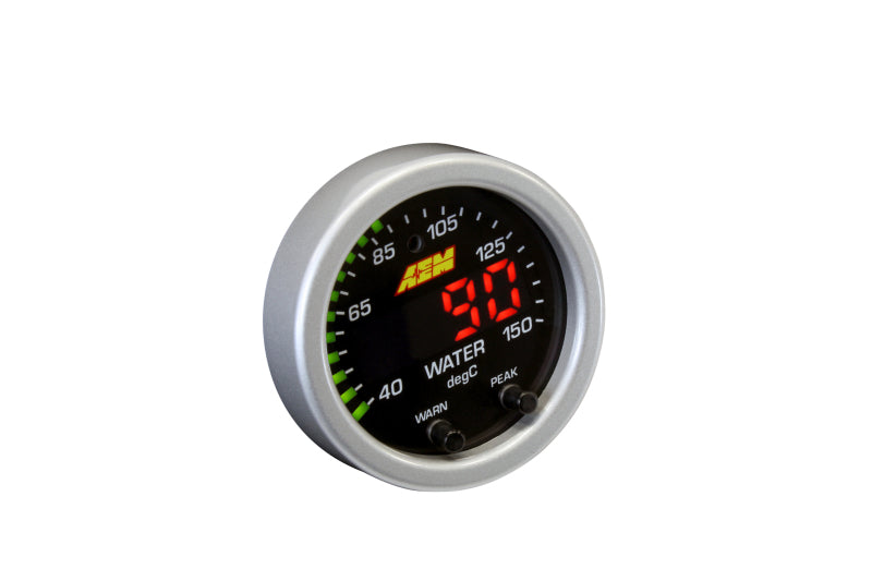 AEM X-Series Temperature 100-300F Gauge Kit (ONLY Black Bezel and Water Temp. Faceplate) — Photo - out of package