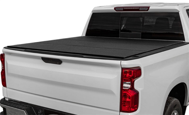 Access LOMAX Tri-Fold Cover 16-20 Toyota Tacoma 6in Box Split Rail - Black Urethane — Photo - Primary