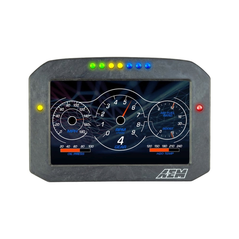 AEM CD-7G Carbon Flush Digital Dash Display w/ Internal 20Hz GPS & Antenna — Photo - out of package