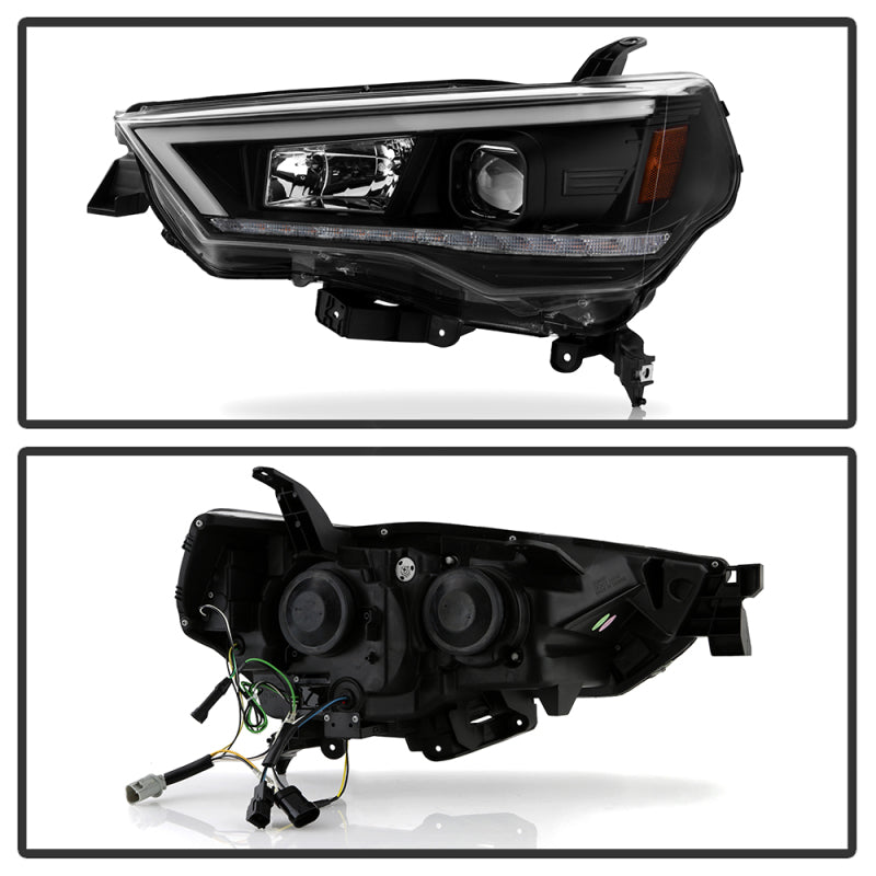 Spyder 14-20 Toyota 4Runner Projector Headlights w/Seq. LED Turn Sig. LED White Light Bar Park Light