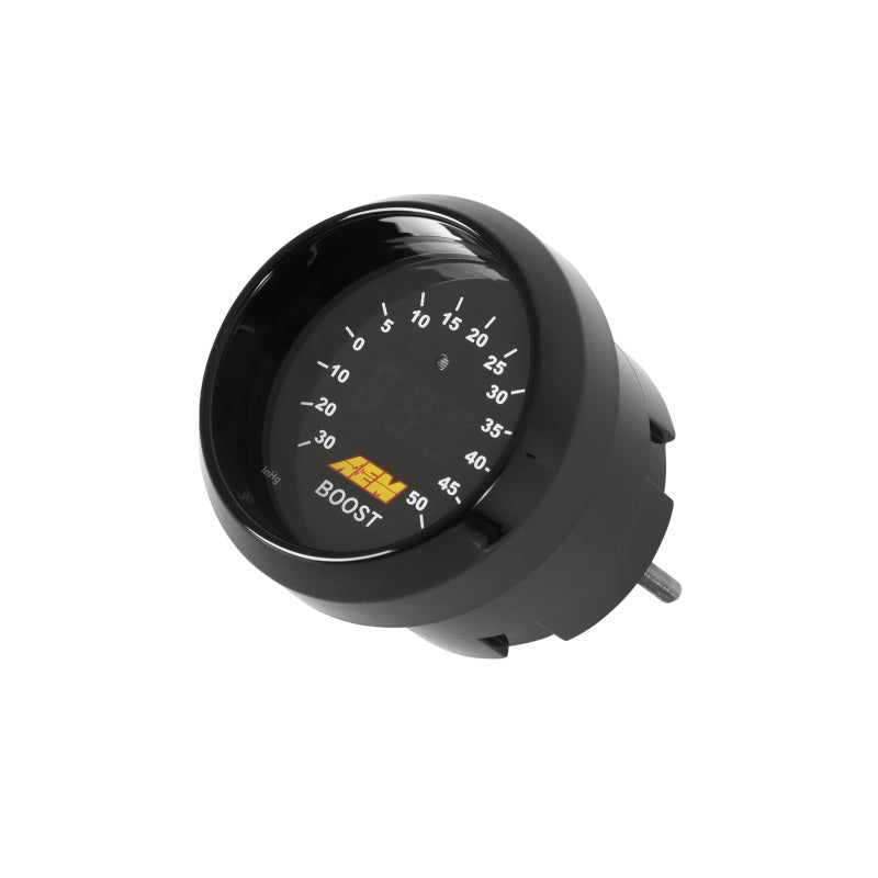 AEM 52mm Boost Digital Gauge -30-50psi — Photo - out of package