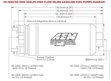 Load image into Gallery viewer, AEM 400LPH High Pressure Inline Fuel Pump - M18x1.5 Female Inlet to M12x1.5 Male Outlet — Photo - out of package