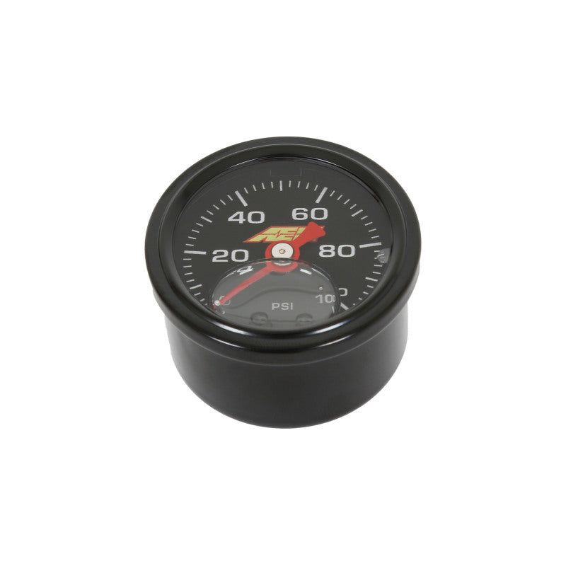 AEM 0-100 PSI Liquid Filled Mechanical Pressure Gauge - 1/8 NPT — Photo - out of package