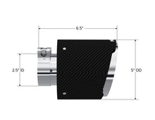 Load image into Gallery viewer, MBRP Universal Carbon Fiber Tip 2.5in ID / 5in OD Out / 6.5in Length Angle Cut Dual Wall