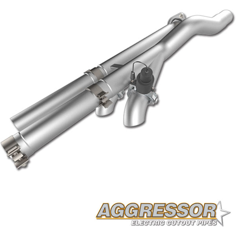 QTP 17-18 Ford Raptor EC/CC 2.5in 304SS Aggressor Cutout Dual Mid Pipes