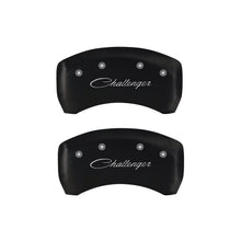 Load image into Gallery viewer, MGP 4 Caliper Covers Engraved Front &amp; Rear Cursive/Challenger Red finish silver ch