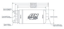 Load image into Gallery viewer, AEM 400LPH High Pressure Fuel Pump -6AN Female Out, -10AN Female In — Technical Drawing