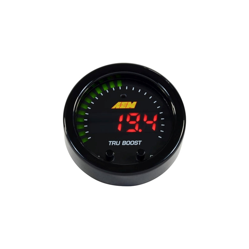 AEM X-Series Tru-Boost Controller Gauge w/ Boost Control Solenoid 80PSIg Internal MAP Sensor — Photo - out of package