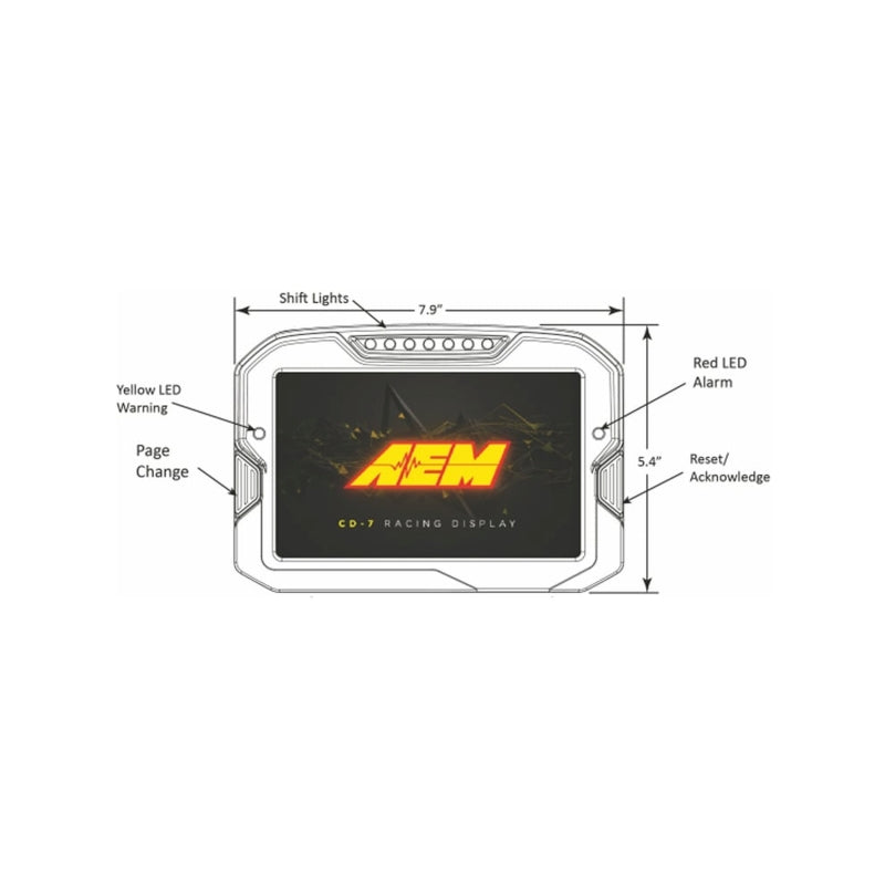 AEM CD-7 Non Logging Race Dash Carbon Fiber Digital Display (CAN Input Only) — Photo - out of package