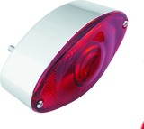 Bikers Choice Chrome Cat Eye Tail Lamp Assembly Red Lens Universal Custom