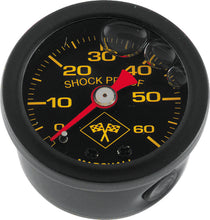 Load image into Gallery viewer, Bikers Choice 0-60 PSI Oil Pressure Gauge Black Face Black Bezel Liquid Filled Universal Custom