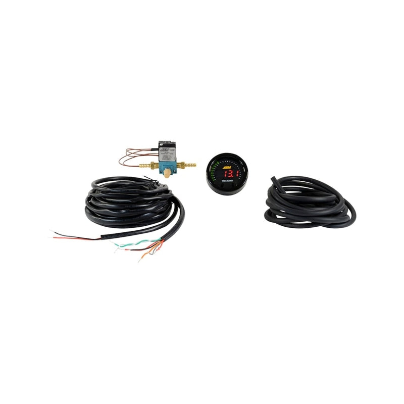 AEM X-Series Tru-Boost Controller Gauge w/ Boost Control Solenoid 80PSIg Internal MAP Sensor — Photo - out of package