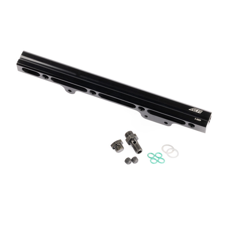 AEM 96-00 Civic CX/DX/LX/EX & 96-97 Del Sol S/Si Black Fuel Rail — Photo - out of package