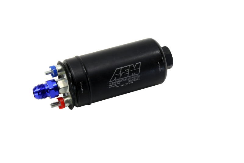 AEM 400LPH High Pressure Fuel Pump -6AN Female Out, -10AN Female In — Photo - out of package