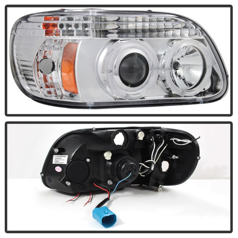 Spyder Ford Explorer 95-01 1PC Projector Headlights LED Halo Chrm PRO-YD-FEXP95-HL-1PC-C