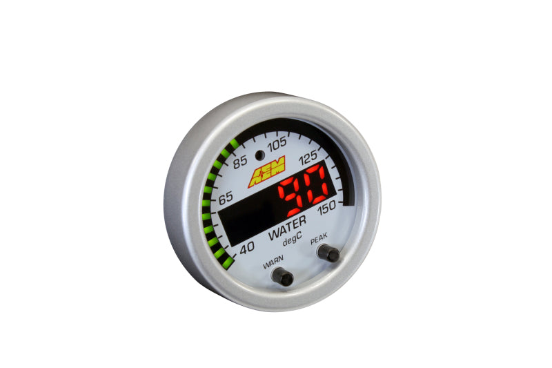 AEM X-Series Temperature 100-300F Gauge Kit (ONLY Black Bezel and Water Temp. Faceplate) — Photo - out of package