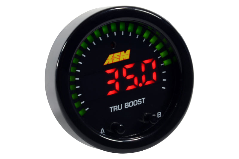 AEM X-Series Tru-Boost Controller Gauge w/ Boost Control Solenoid 80PSIg Internal MAP Sensor — Photo - Primary
