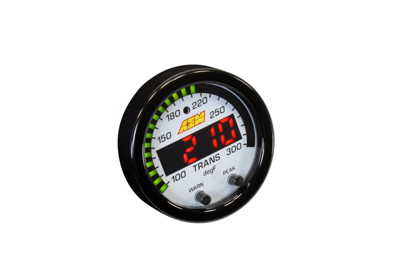AEM X-Series Temperature 100-300F Gauge Kit (ONLY Black Bezel and Water Temp. Faceplate) — Photo - out of package