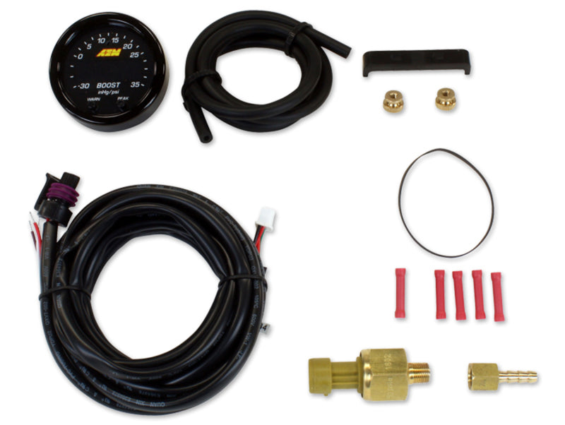 AEM X-Series Boost Pressure -30inHg 60psi Gauge Kit — Photo - Primary