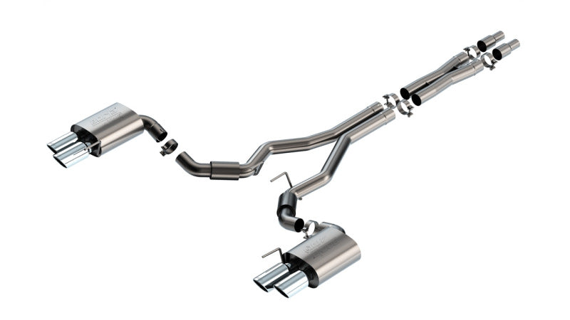 Borla 2024 Ford Mustang GT 5.0L V8 3 in ATAK Catback Non-Active Exhaust- Chrome Quad Tip