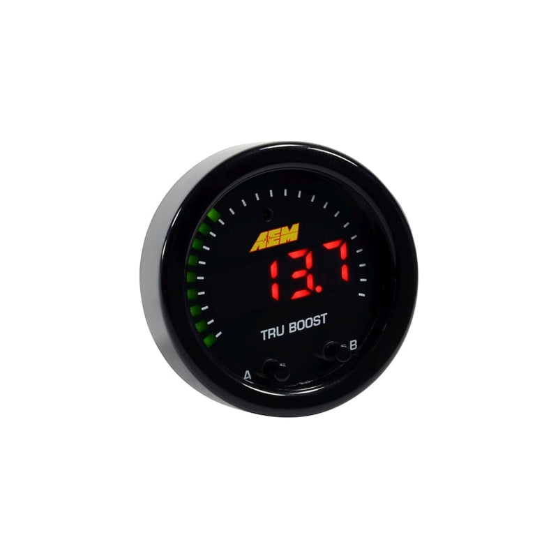 AEM X-Series Tru-Boost Controller Gauge w/ Boost Control Solenoid 80PSIg Internal MAP Sensor — Photo - out of package