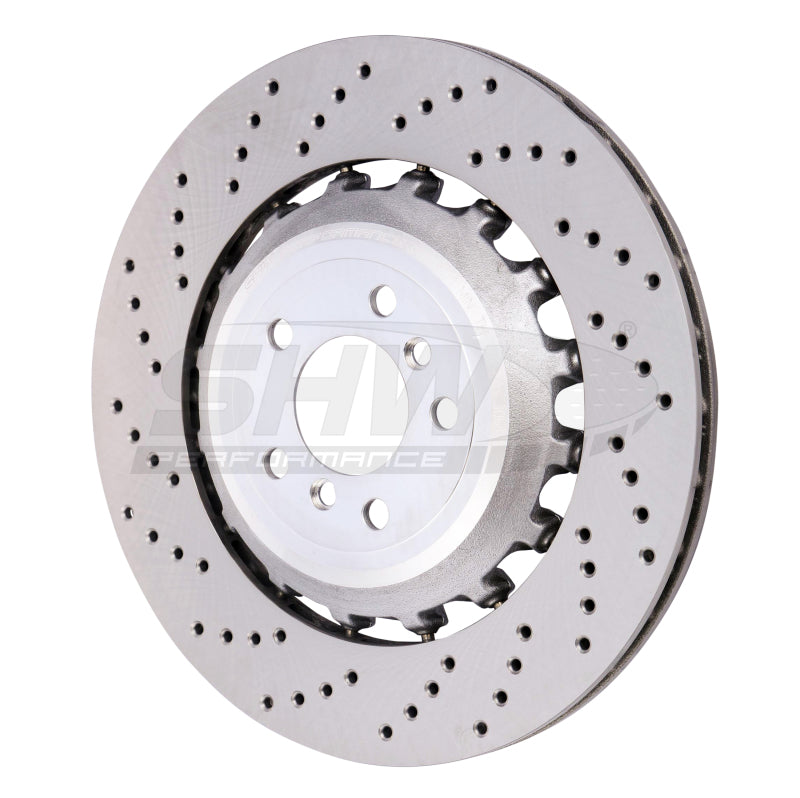 SHW 11-16 BMW M5 4.4L Left Rear Cross-Drilled Lightweight Brake Rotor (34212284103)