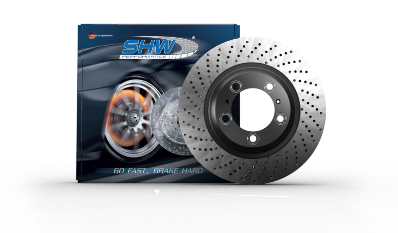 SHW 00-04 Porsche Boxster Roadster S 3.2L Rear Cross-Drilled Monobloc Brake Rotor (98635240301)