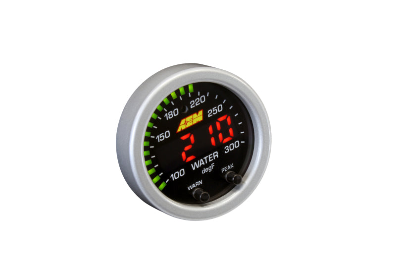 AEM X-Series Temperature 100-300F Gauge Kit (ONLY Black Bezel and Water Temp. Faceplate) — Photo - out of package