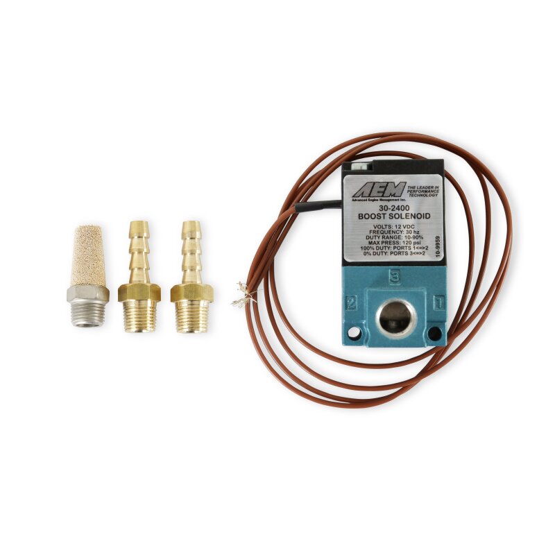 AEM Boost Control Solenoid — Photo - out of package