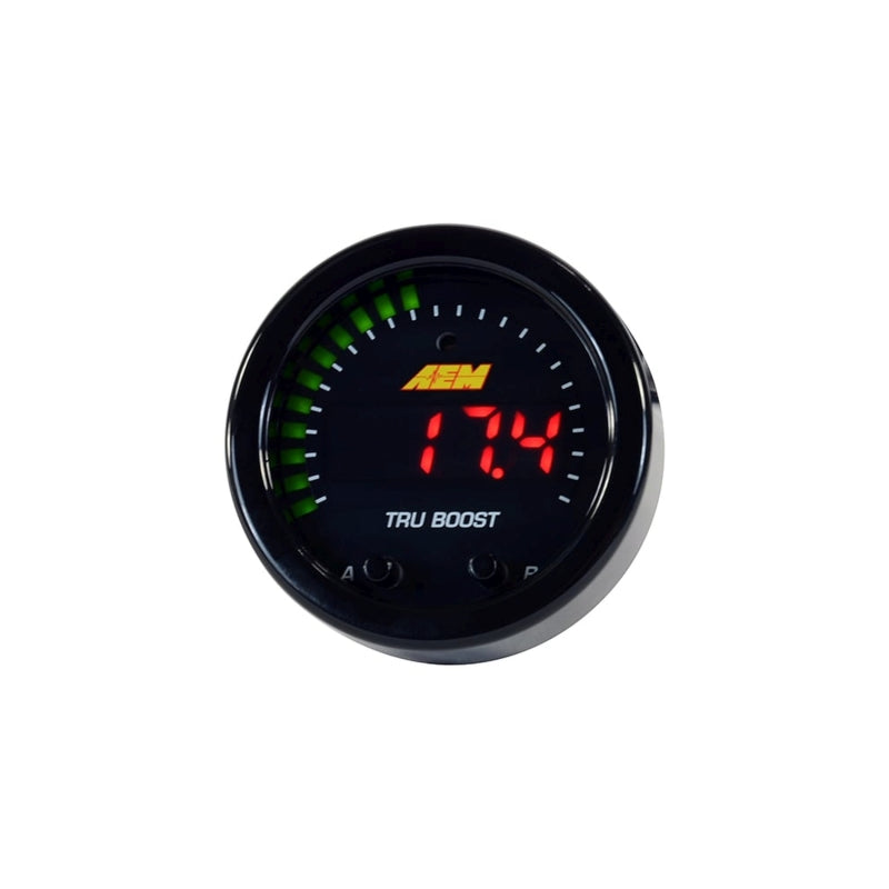 AEM X-Series Tru-Boost Controller Gauge w/ Boost Control Solenoid 80PSIg Internal MAP Sensor — Photo - out of package
