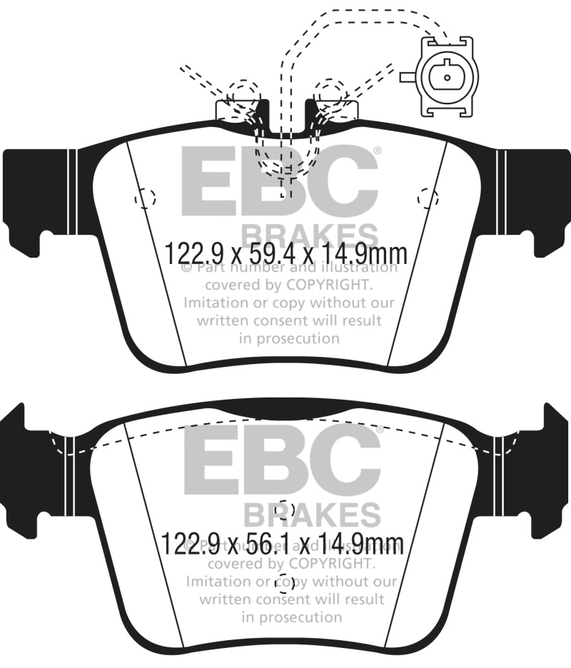 EBC 2017+ Alfa Romeo Giulia 2.0T Yellowstuff Rear Brake Pads