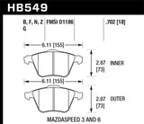 Hawk 2007-2013 Mazda 3 Mazdaspeed HPS 5.0 Front Brake Pads