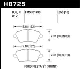 Hawk 2014 Ford Fiesta ST DTC30 Front Brake Pads