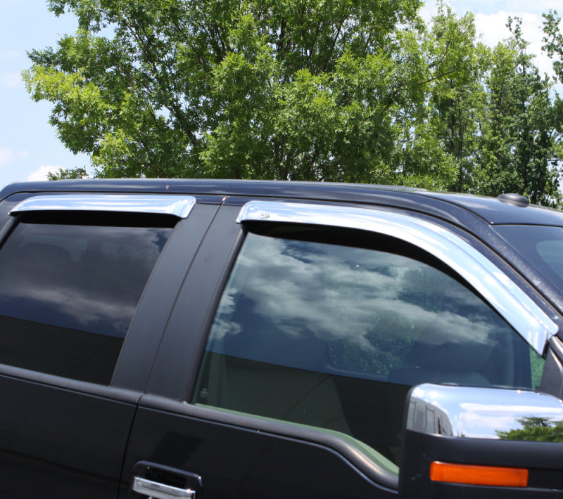 AVS 15-18 Chevy Colorado Crew Cab Ventvisor Front & Rear Window Deflectors 4pc - Chrome