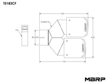 Load image into Gallery viewer, MBRP 3in ID / Dual 4in OD Out Staggered L 9.37in / R 9.87in Dual Wall Carbon Fiber Univ Exhaust Tip