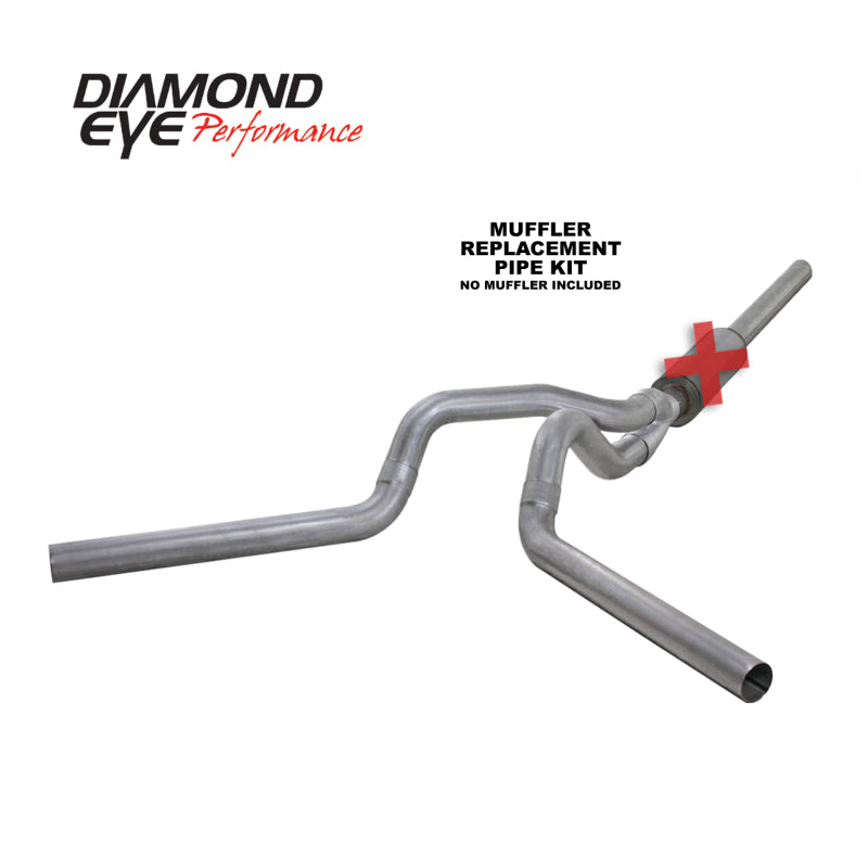 Diamond Eye KIT 4in CB MFLR RPLCMENT PIPE DUAL AL: 2004.5-2007.5 DODGE CUMMINS 600